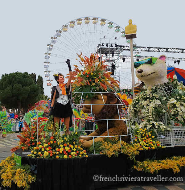 Float with lions at Nice Carnival