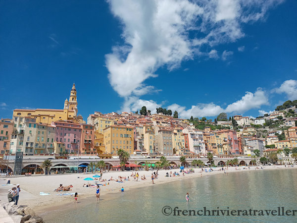 View of Menton old town