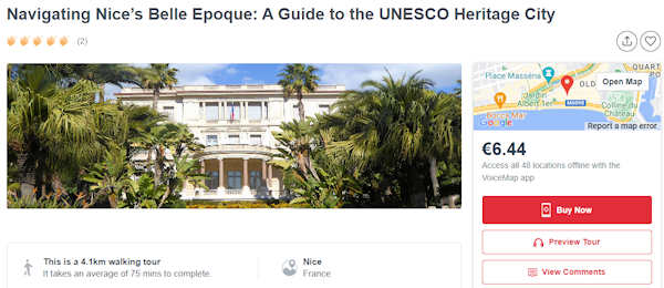 Voicemap audio tour of Unesco Nice