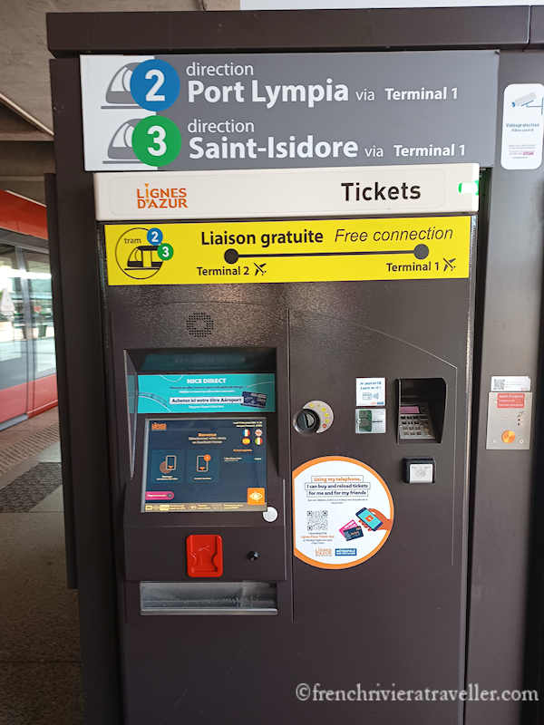 Ticket dispenser outside Terminal 2 of Nice Airport