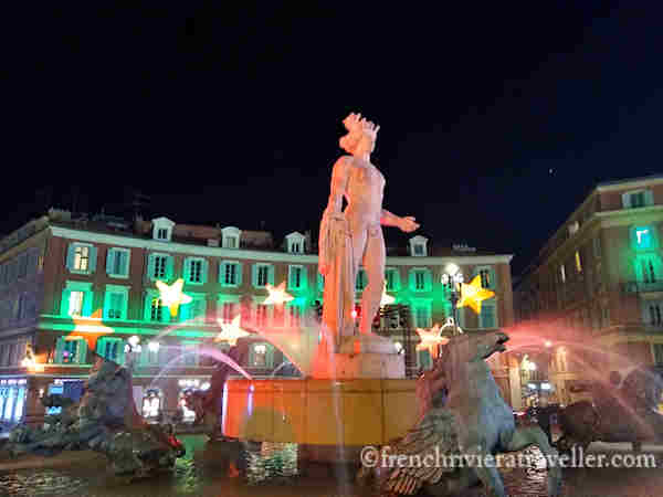 Place Massena illuminated for Christmas