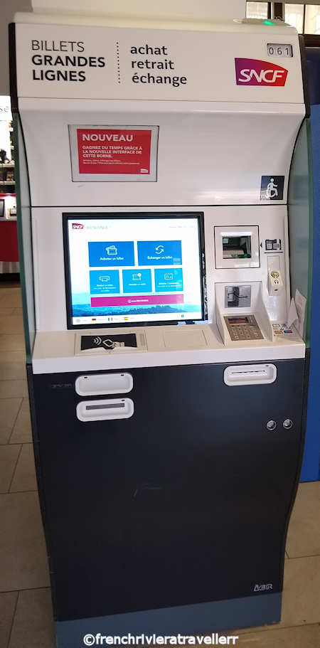 Ticket machine in Nice train station