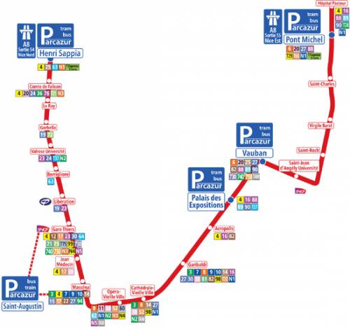 Map of Tramway Line 1